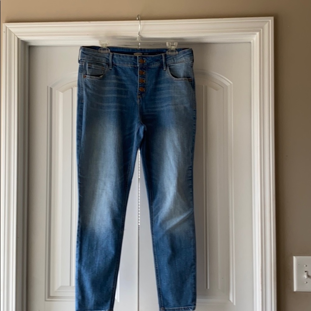 Old Navy Rockstar button fly jeans sz 14